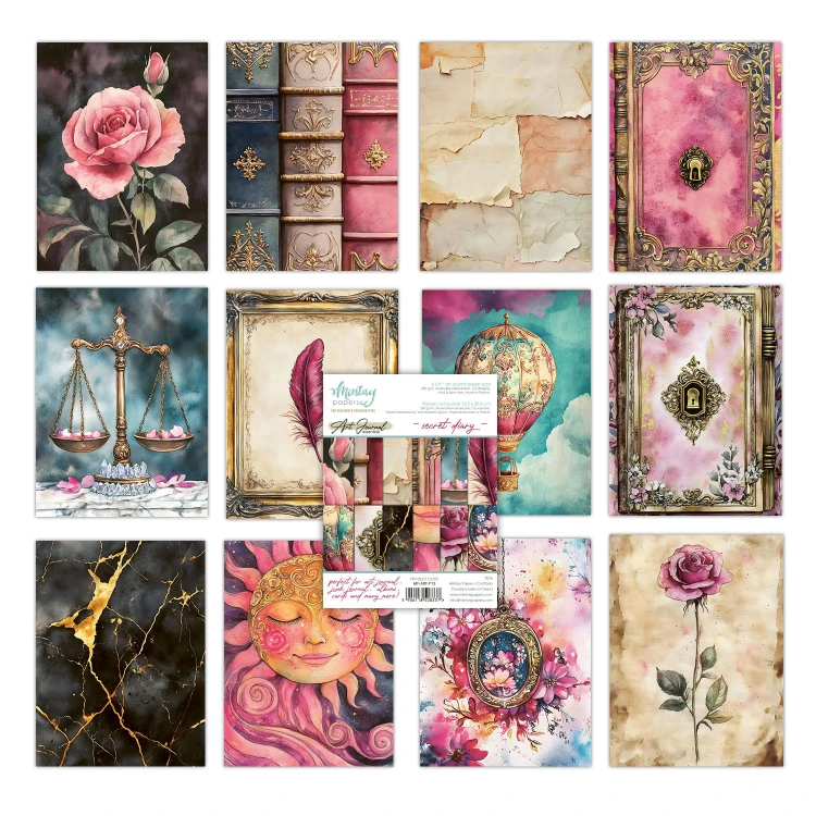 Zeszyt papierów do scrapbookingu Art Journal 15x20 - Mintay - Secret Diary #2