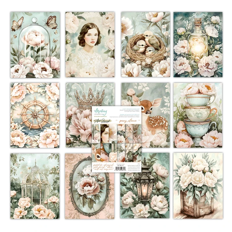 Zeszyt papierów do scrapbookingu Art Journal 15x20 - Mintay - Peony Silence #2