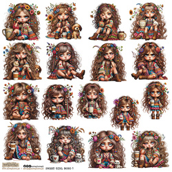 Naklejki papierowe - ScrapLove - Sweet Girl Boho 1 dziewczynki