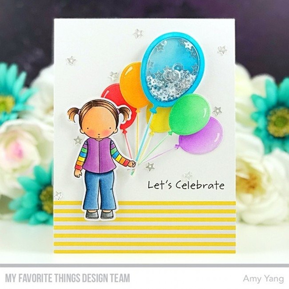 Stempel - My Favorite Things - Birthday Cutie dziewczynka z balonem