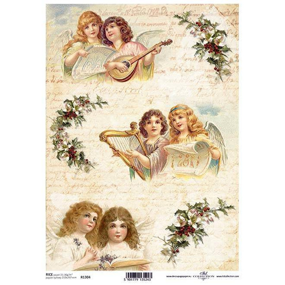 Papier ryżowy do decoupage ITD-R1304 anioły