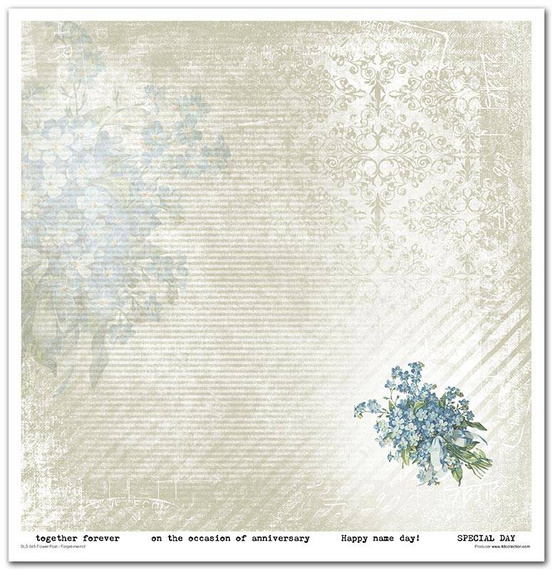 Zestaw papierów do scrapbookingu 30x30 - Itd Collection - Flower Post - Forget me not