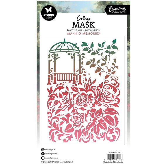 Maska mix media - StudioLight - Making Memories róże altana