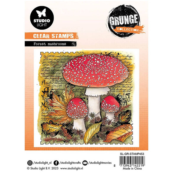 Stempel przezroczysty - StudioLight - Forrest Mushrooms Grunge collection muchomory