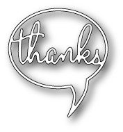 Wykrojnik - Poppystamps - Thanks Word Balloon 1135 dymek komiksowy "dziękuję"