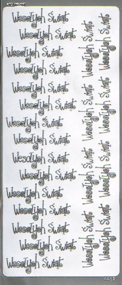 Naklejka ozdobna - Wesolych Świąt srebrna