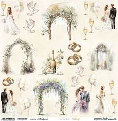 Papier do scrapbookingu 30x30 - ScrapAndMe - Wedding 1 - arkusz do wycinania