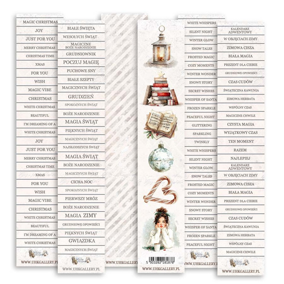 Papiery do scrapbookingu 5x30 paski - UHK Gallery - White Whispers