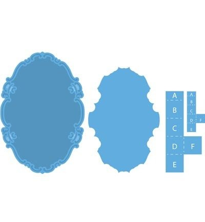 Wykrojnik - Marianne Design - Oval & pop-up LR0371 ramka paski do kartek pop-up