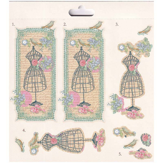 Zestaw papierów z elementami 3D do scrapbookingu 20x20 - Dovecraft - Couture Du Jour