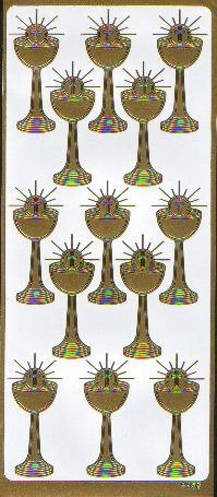 Naklejka ozdobna Kielich duży ażurowy 3253 złoty