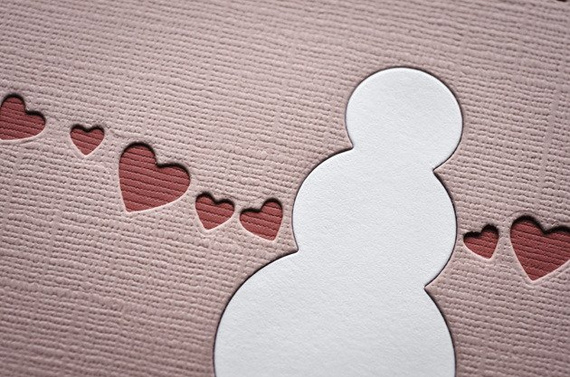 Wykrojnik - Poppystamps - Snowman Love - bałwanek serduszka