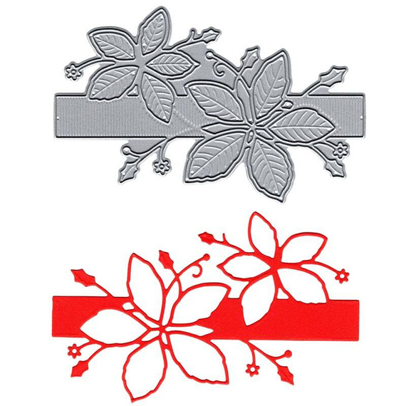 Wykrojnik - Memory Box - Poinsettia Band - border / pas z poinsecjami