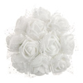 Kwiatki piankowe białe z tiulem