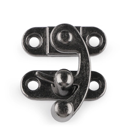 Zamek do pudełka, zapięcie z haczykiem - czarny nikiel