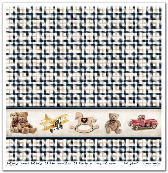 Zestaw papierów do scrapbookingu 30x30 - Childhood memories blue