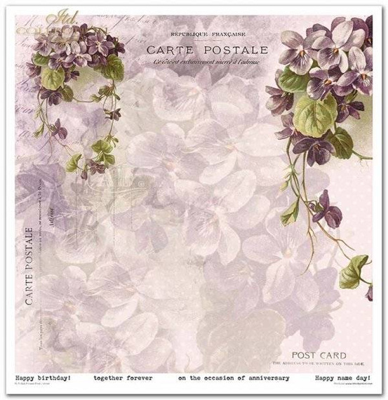 Zestaw papierów do scrapbookingu 30x30 - Itd Collection - Flower Post Violet