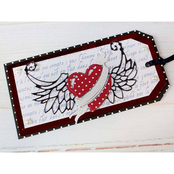 Wykrojnik - Tattered Lace - Winged Heart - uskrzydlone serce