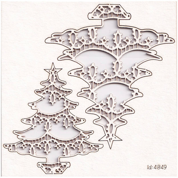 Tekturka - Tatting Christmas - choinki - Scrapiniec