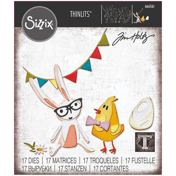 Wykrojnik Sizzix Thinlits - Vault Bunny + Chick by Tim Holtz
