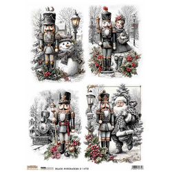 Papier ryżowy A4 - Scraplove - Black Nutracker 2 - Czarny dziadek do orzechów