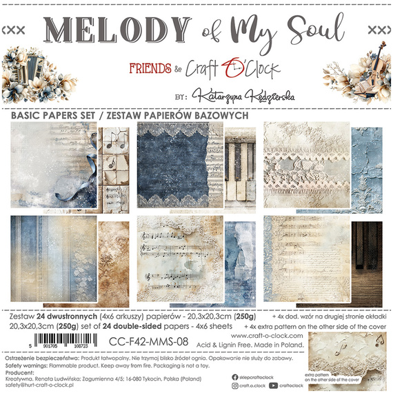 Zestaw papierów do scrapbookingu 20x20 - Craft o'clock - Melody of My Soul - BASIC