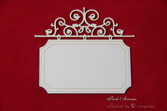 Tekturka Szyld duży prostokąt wiszący - Park Avenue rectangle - Scrapiniec