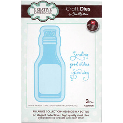 Wykrojnik - Creative Expressions - Fillables Collection Message in a Bottle - butelka wiadomość w butelce
