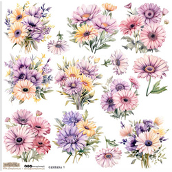 Naklejki papierowe - ScrapLove - Gerbera 1 kwiaty gerbera