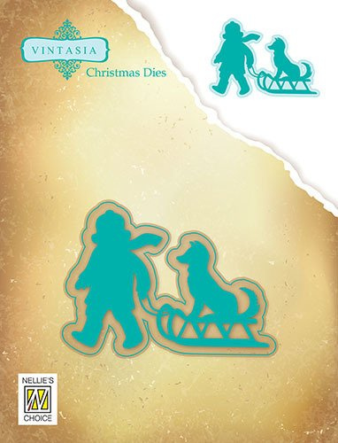 Wykrojnik - Nellie's Choice - VIND052 / chłopiec i pies na saniach