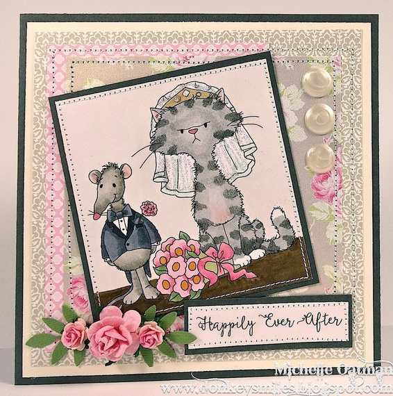 Stempel - Whimsy Stamps - Wedding the Odd Couple - kot i mysz, ślub