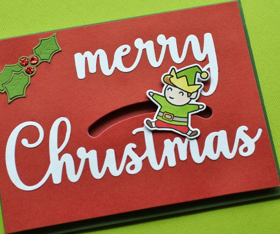 Wykrojnik + stempel - Memory Box - Playtime Elves - zima, elfy