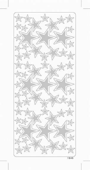 Naklejka ozdobna - Gwiazdki pełne ozdobne - srebrne