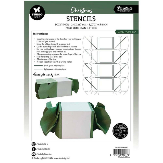 Szablon do odrysowania i wycinania - Candy giftbox pudełko cukierek