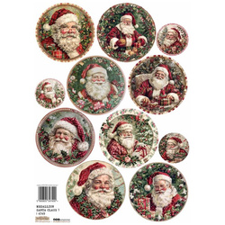 Papier ryżowy A4 - Scraplove - Medallion Santa Claus 1 - Medaliony Mikołaje