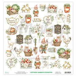 Papier z elementami do scrapbookingu 30x30 - Mintay - Cottage Garden