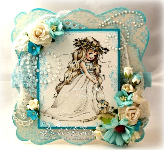 Stempel - Whimsy Stamps - Wedding Joy - dziewczynka z pieskiem