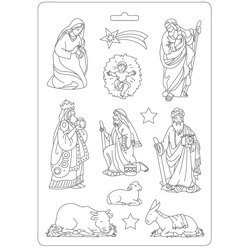 Foremka do mas plastycznych 21x29,7cm - Stamperia - Szopka, stajenka, figury