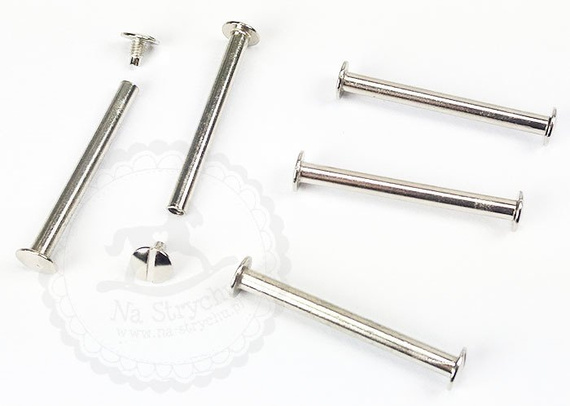 Śruba introligatorska metalowa 50mm srebrna 1szt