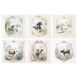 Zestaw papierów ryżowych - konie krowy - RSM163 - Itd Collection