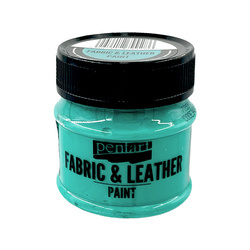 Farba do tkanin i skór - fabric & leather paint - turkus zielony / turquoise-green 50ml - Pentart
