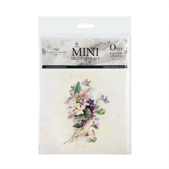 Zestaw papierów ryżowych - ITD RSM076 kwiaty, fiołki