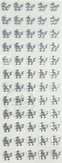 Naklejki kryształki wózki srebrne