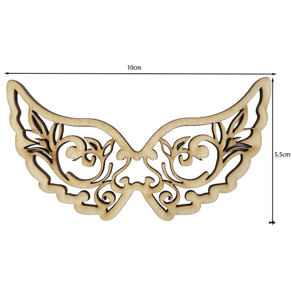 Skrzydełka drewniane do aniołków ażurowe 10 x 5,5cm