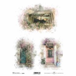 Papier ryżowy do decoupage ITD-R1600 - A4 - Tajemnicze drzwi