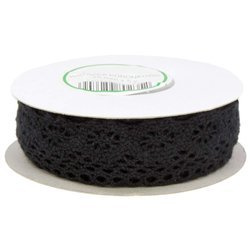Koronka bawełniana czarna 25mm x 4,55m