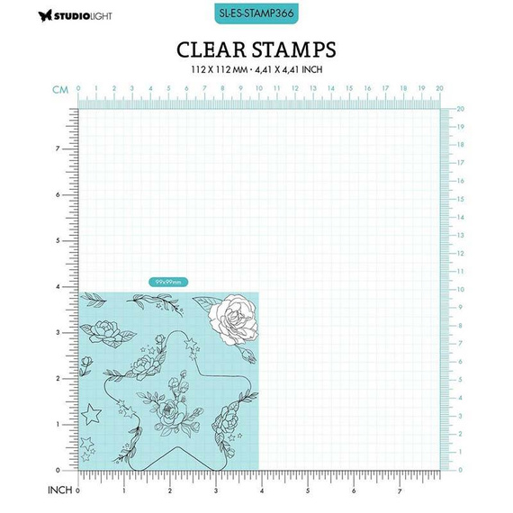 Stempel przezroczysty - StudioLight - Small Star ramka kwiatowa gwiazda