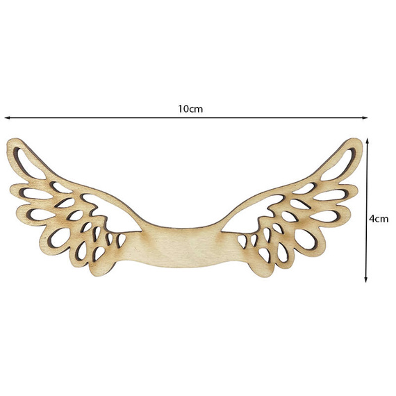 Skrzydełka drewniane do aniołków ażurowe 10 x 4cm