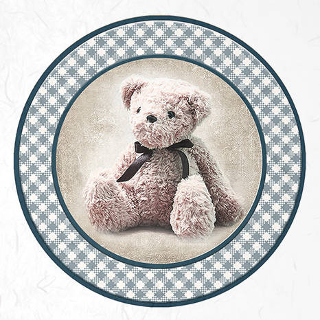 Zestaw papierów ryżowych - ITD - RSM047 niebieskie kratki, misie, maskotki, zabawki