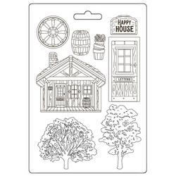 Foremka teksturowa do mas strukturalnych A5 - Stamperia - Alterego chatka